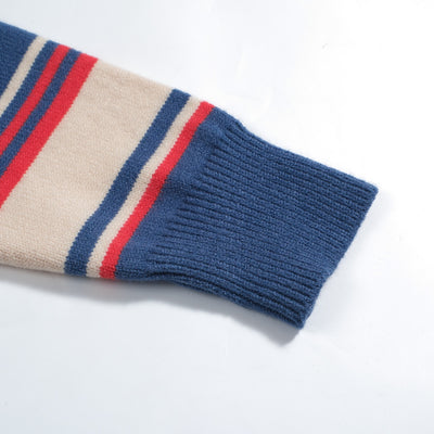 Men's Blue & Red Stripes Knitted Sweater