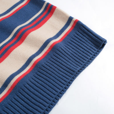 Men's Blue & Red Stripes Knitted Sweater