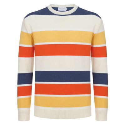 Men's Warm Colors Retro Stripes Knitted Sweater