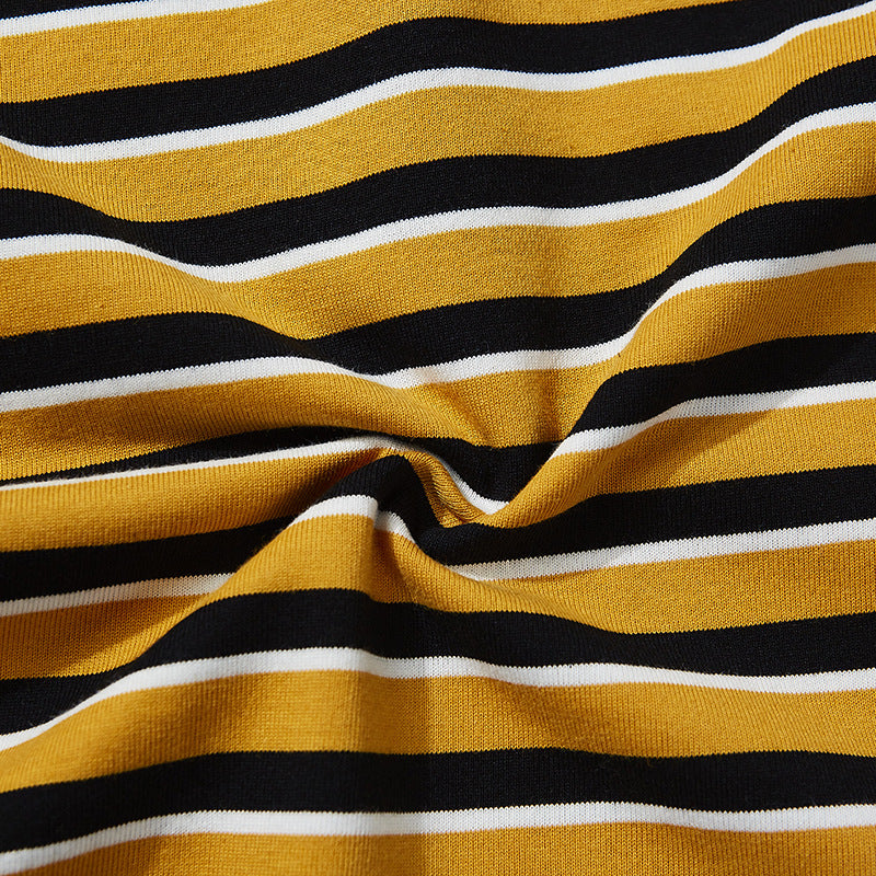 Men's Casual Vintage Pinstripe Breton Top Short Sleeve T-Shirt