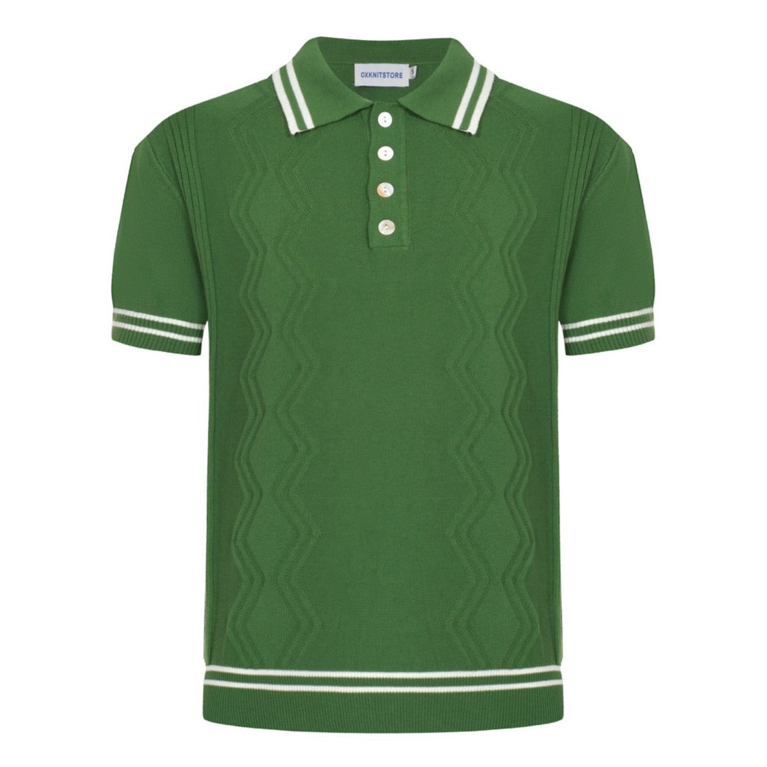 70S GROEN GEBREIDE POLO