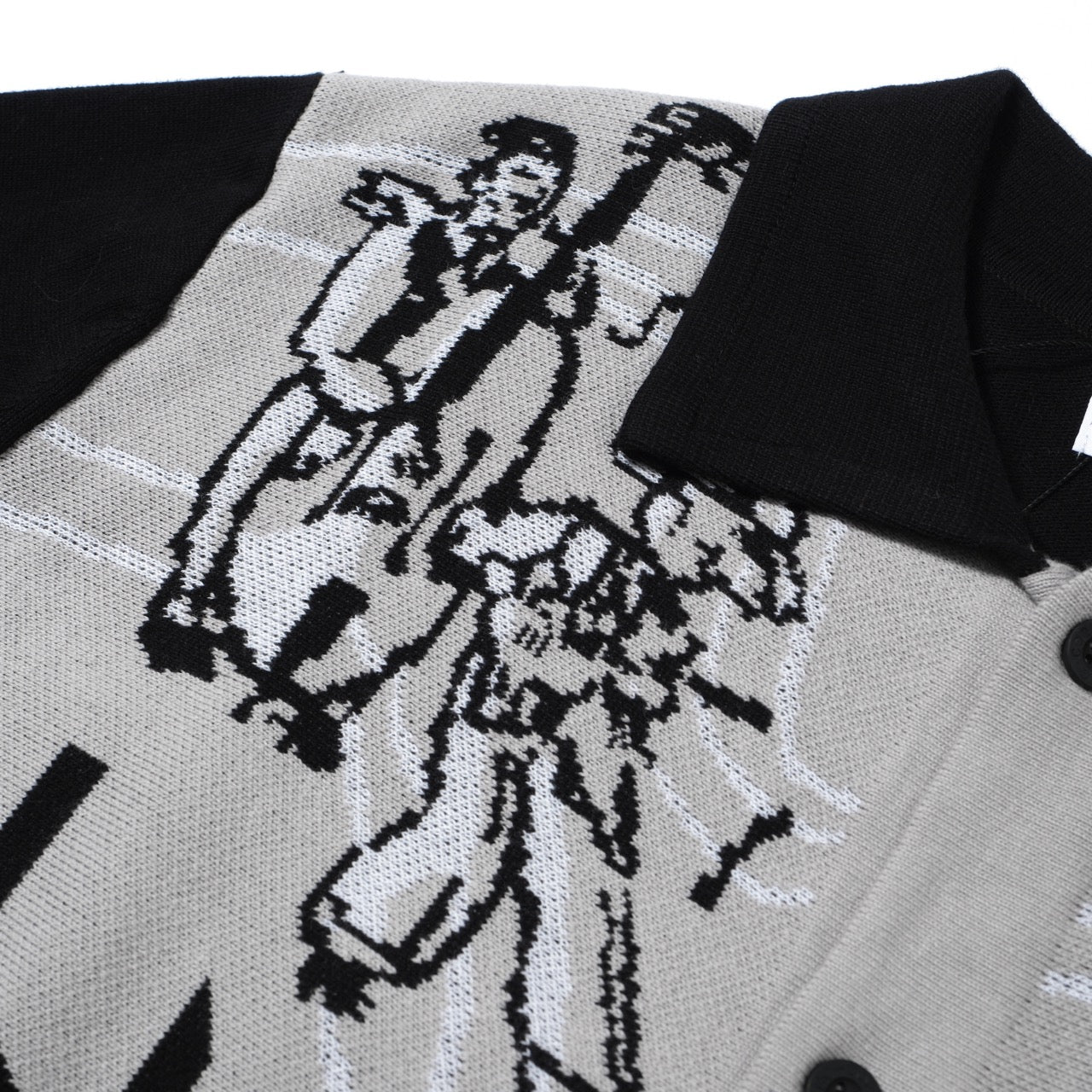 Men's Rockabilly Band Black Knit Cardigan