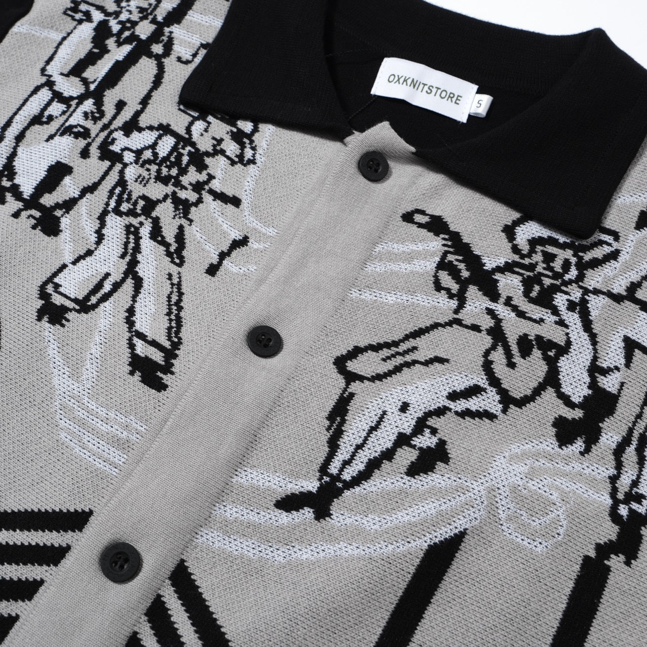 Men's Rockabilly Band Black Knit Cardigan