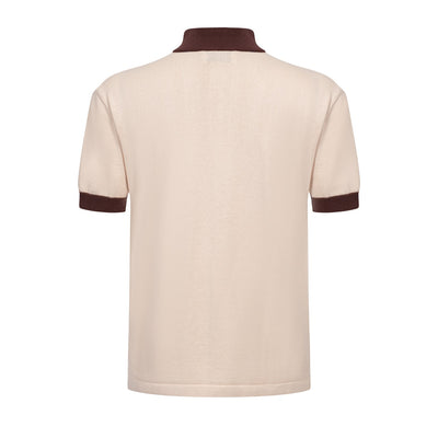 Polo rétro en tricot bleu des années 60 pour hommes