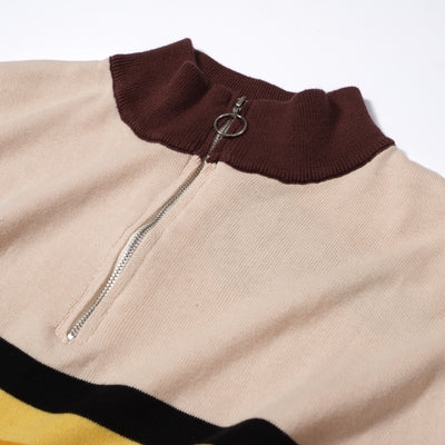 Polo rétro en tricot bleu des années 60 pour hommes