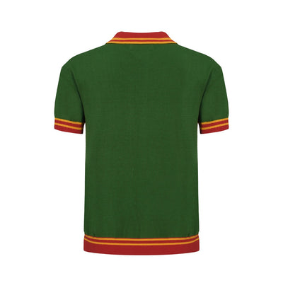 Heren casual jaren 1960 mod stijl donker oranje mod gebreide knop retro polo
