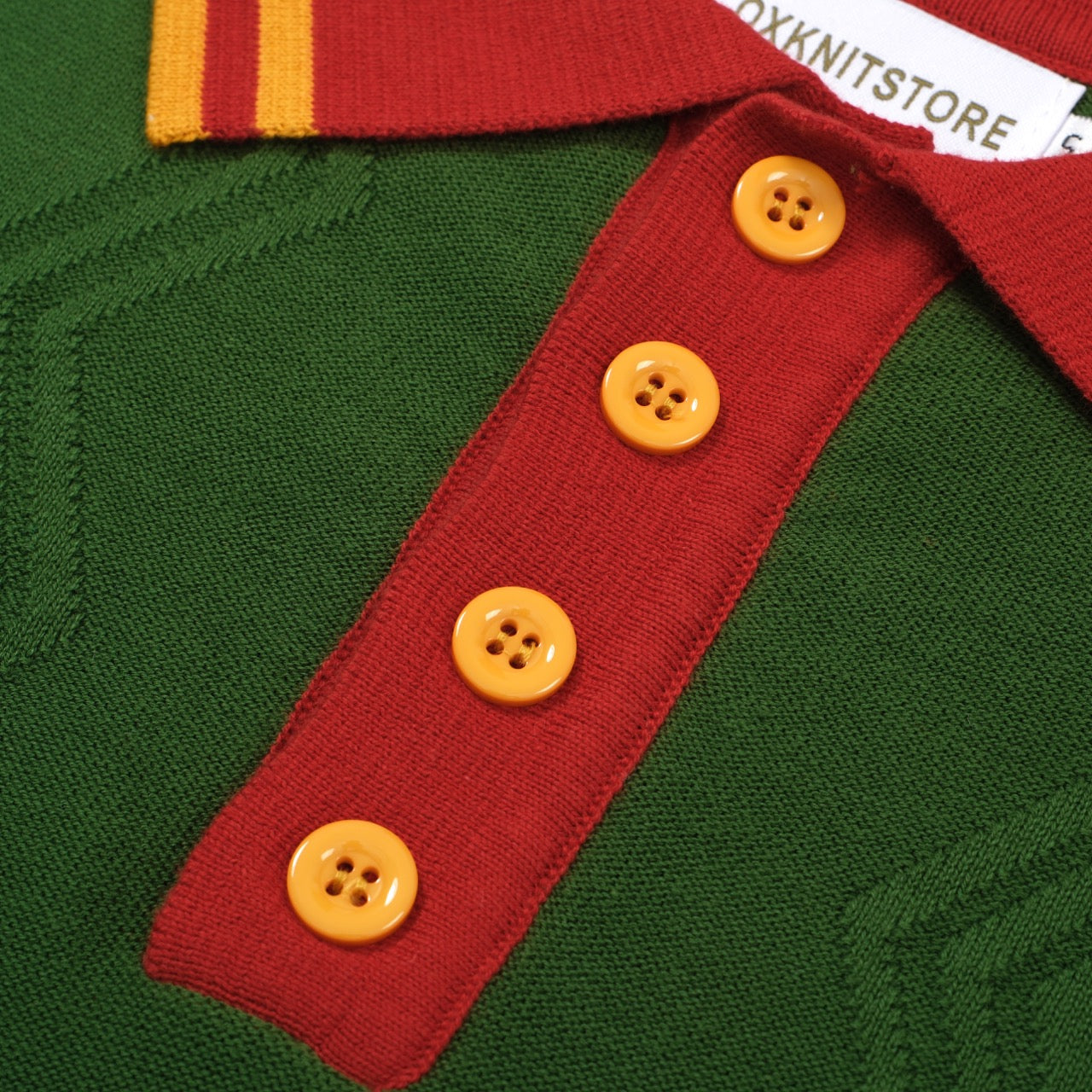 Heren casual jaren 1960 mod stijl donker oranje mod gebreide knop retro polo