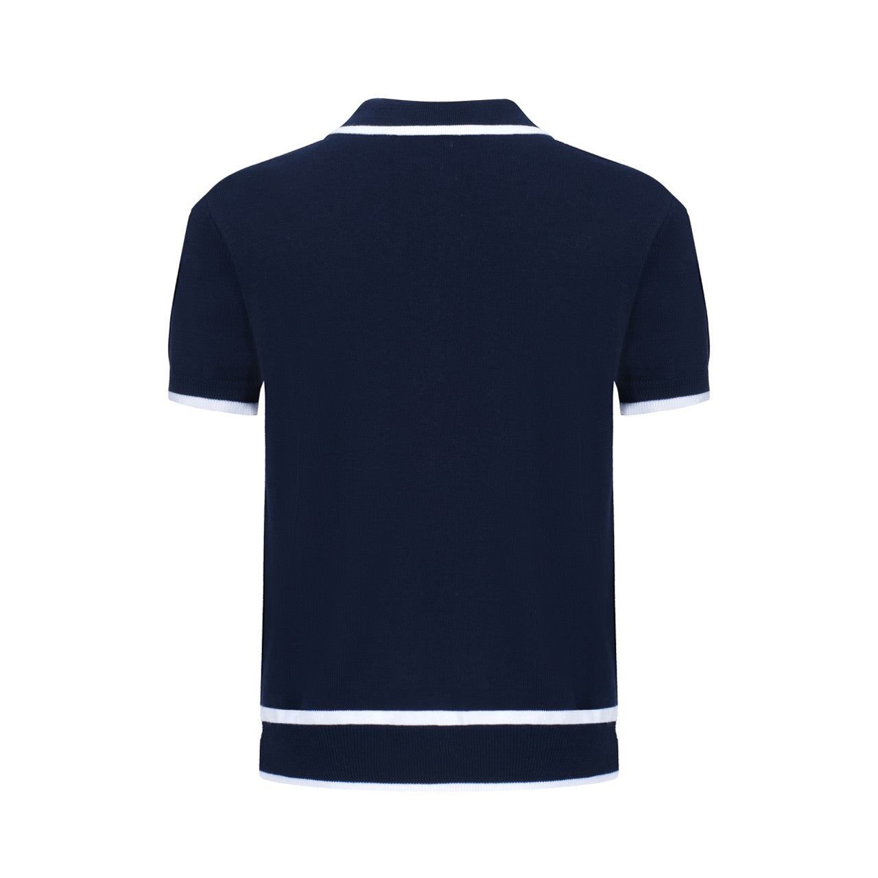 Men's Navy Blue Knitted Polo Shirts