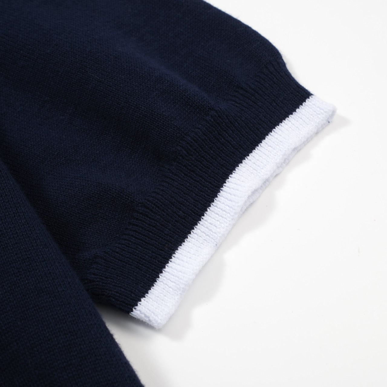 Men's Navy Blue Knitted Polo Shirts