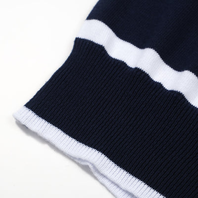 Men's Navy Blue Knitted Polo Shirts