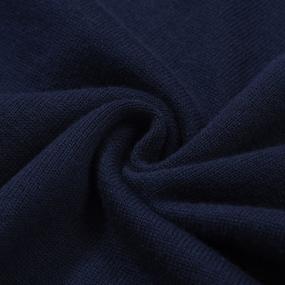 Men's Navy Blue Knitted Polo Shirts