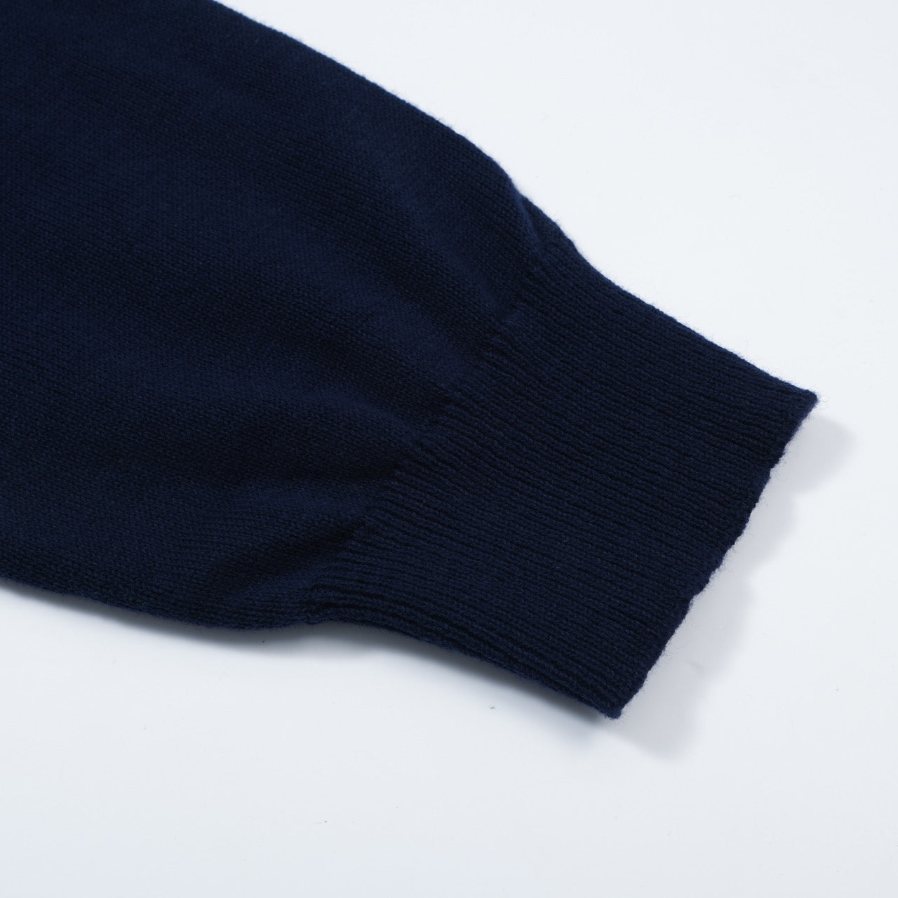 Men's Navy Blue Knitted Long Sleeve Polo With Pocket