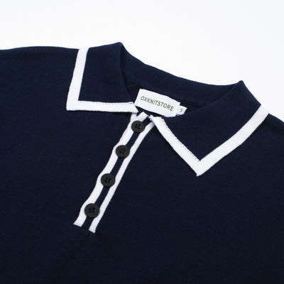 Men's Navy Blue Knitted Long Sleeve Wear