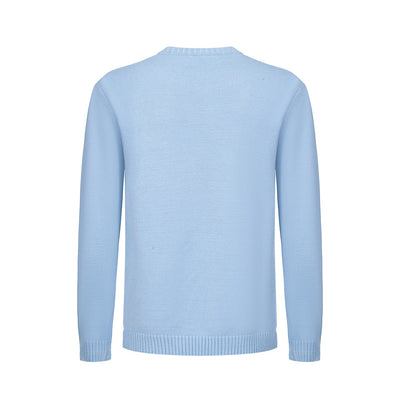 Men's Retro Style Light Blue Knitted Long Sleeve Wear