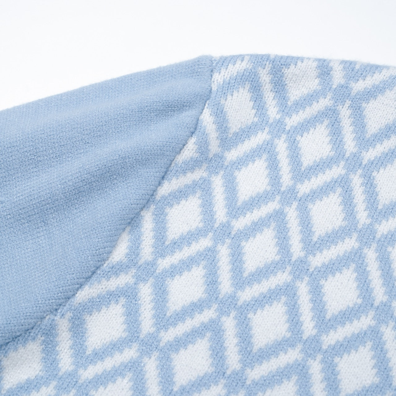 Men's Retro Style Light Blue Knitted Long Sleeve Wear