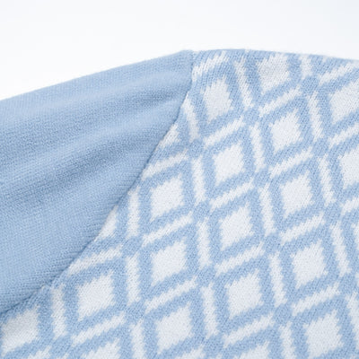 Men's Retro Style Light Blue Knitted Long Sleeve Wear