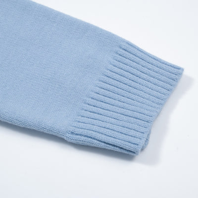 Men's Retro Style Light Blue Knitted Long Sleeve Wear