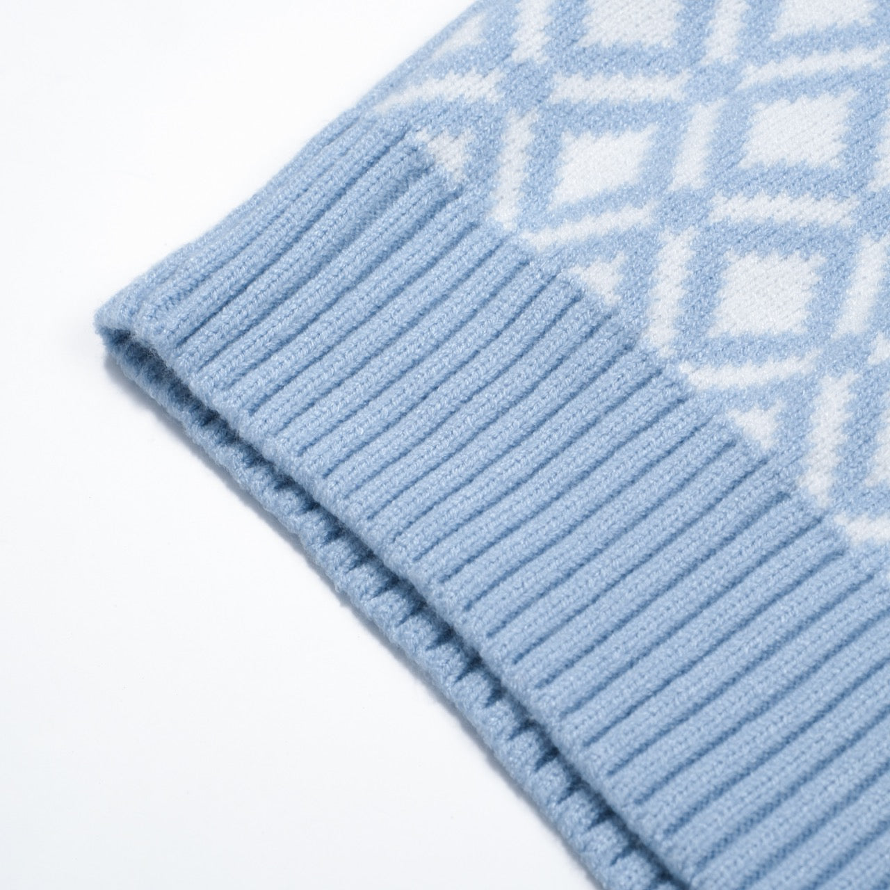 Men's Retro Style Light Blue Knitted Long Sleeve Wear