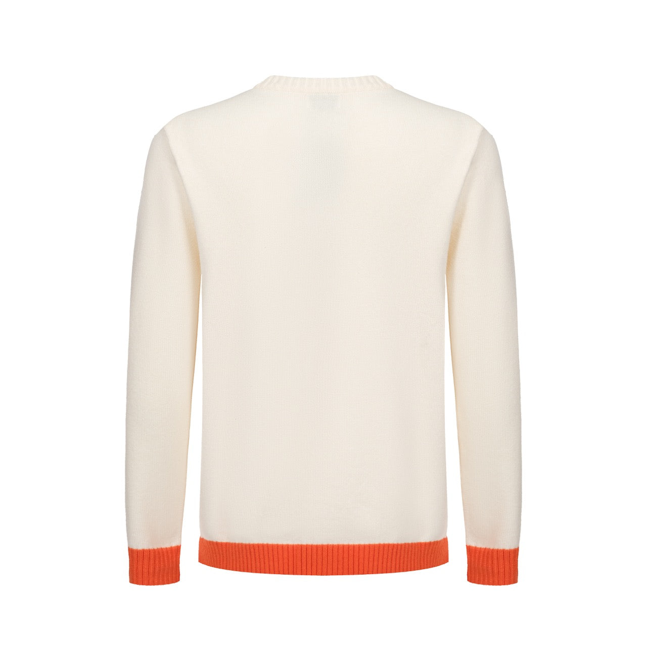 Men's Retro Style Orange Knitted Long Sleeve Sweater