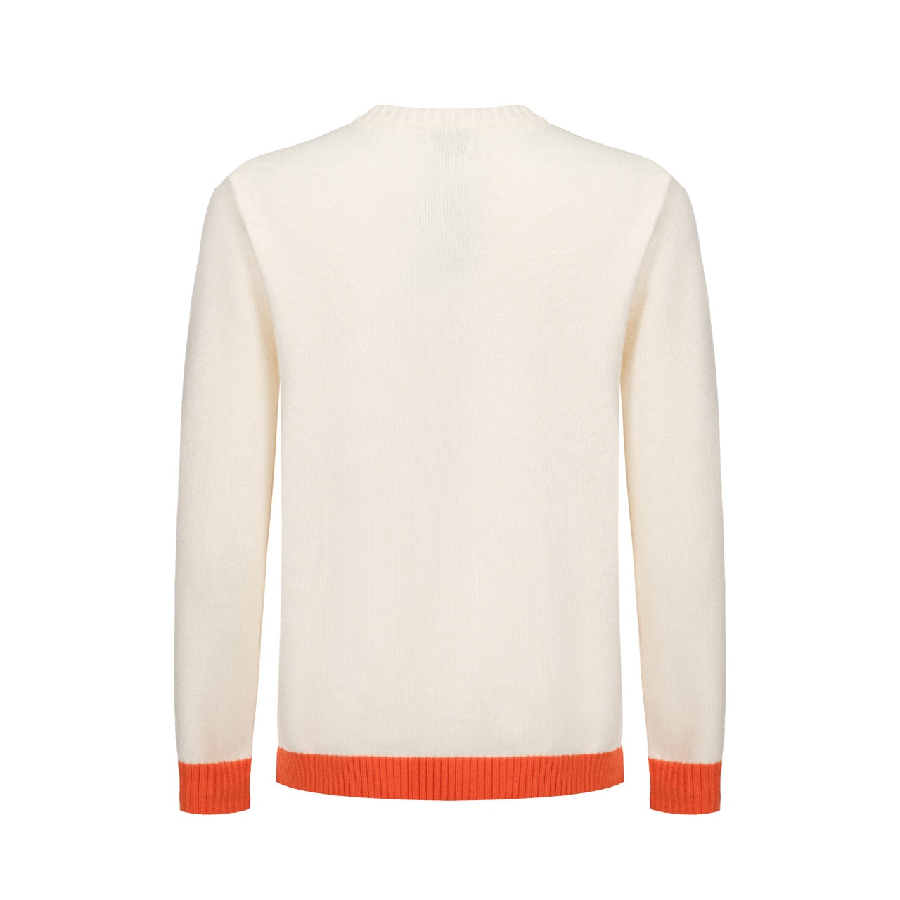 Men's Retro Style Orange Knitted Long Sleeve Sweater