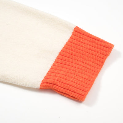Men's Retro Style Orange Knitted Long Sleeve Sweater