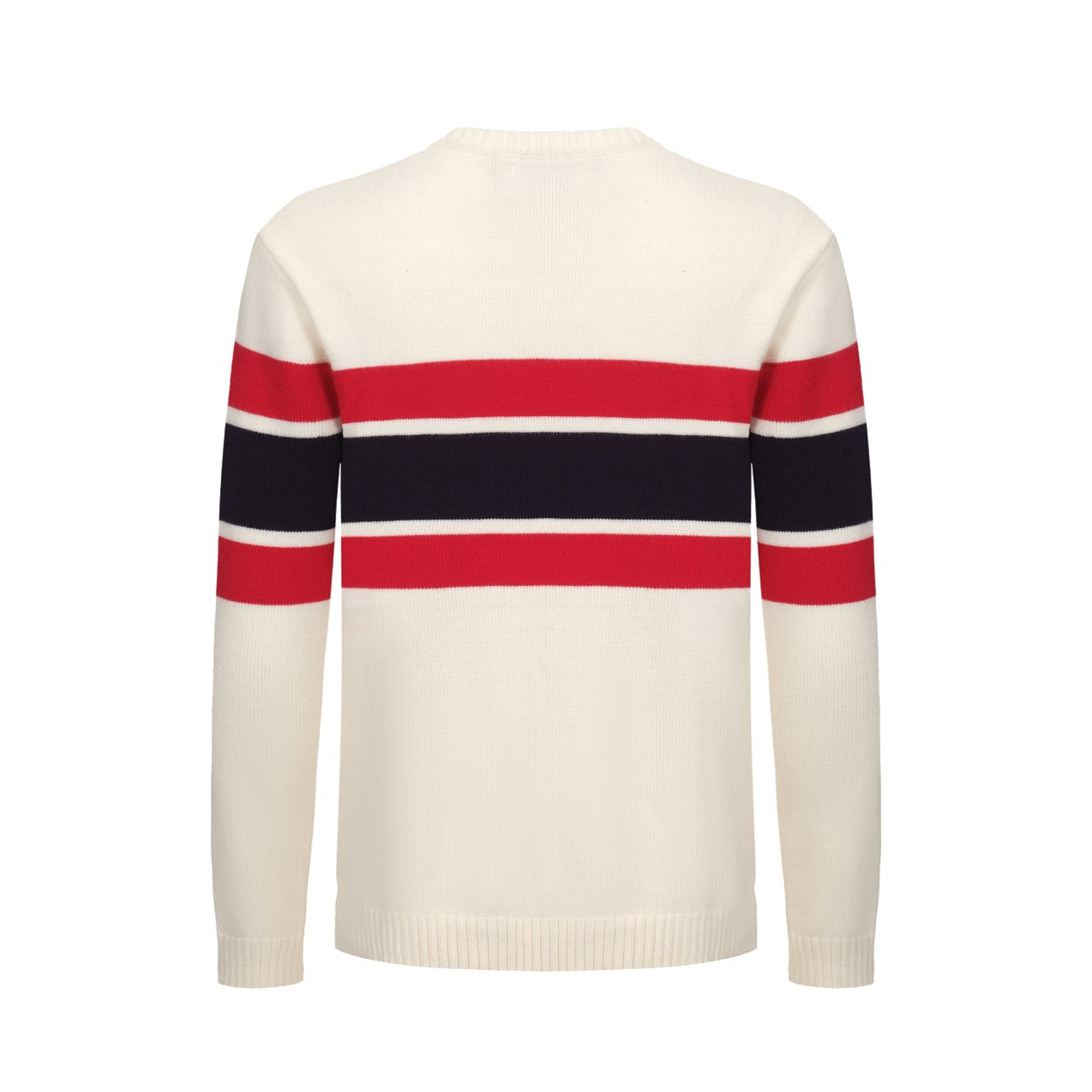 Men's Retro Style White Knitted Long Sleeve Sweater