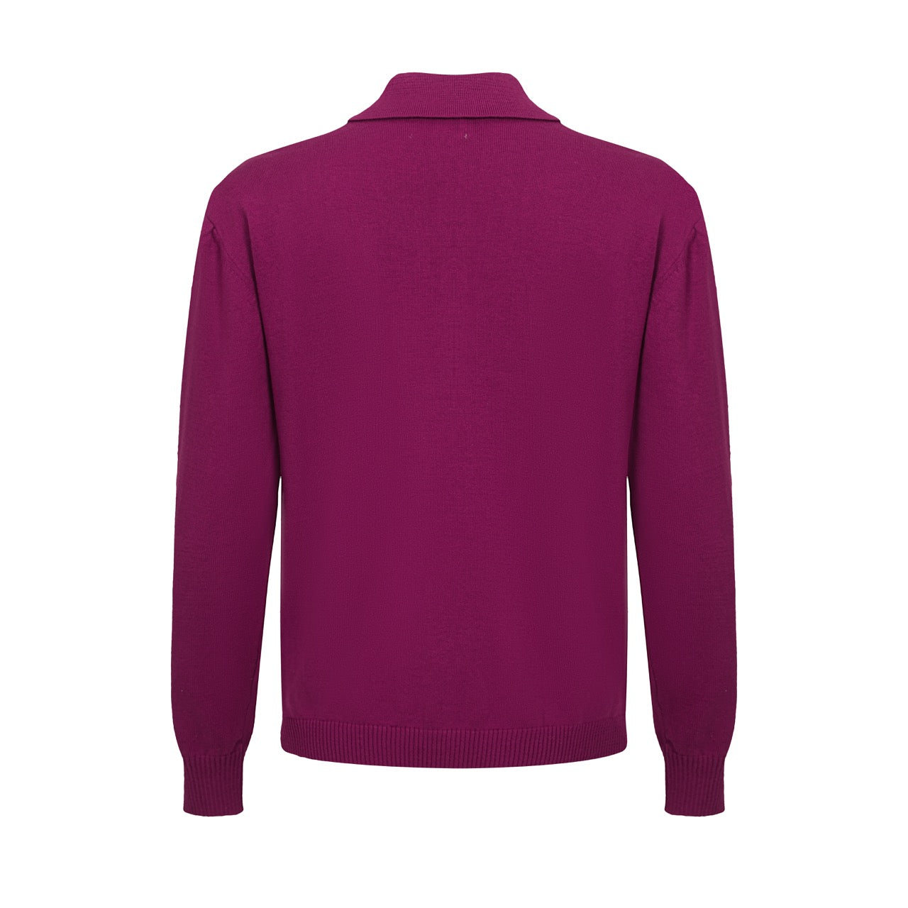 Men's Purple Knitted Long Sleeves Polo