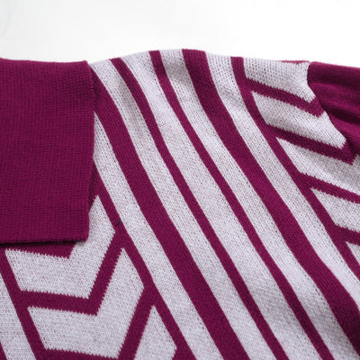 Men's Purple Knitted Long Sleeves Polo