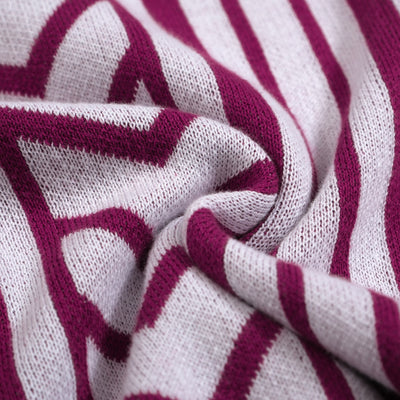 Men's Purple Knitted Long Sleeves Polo