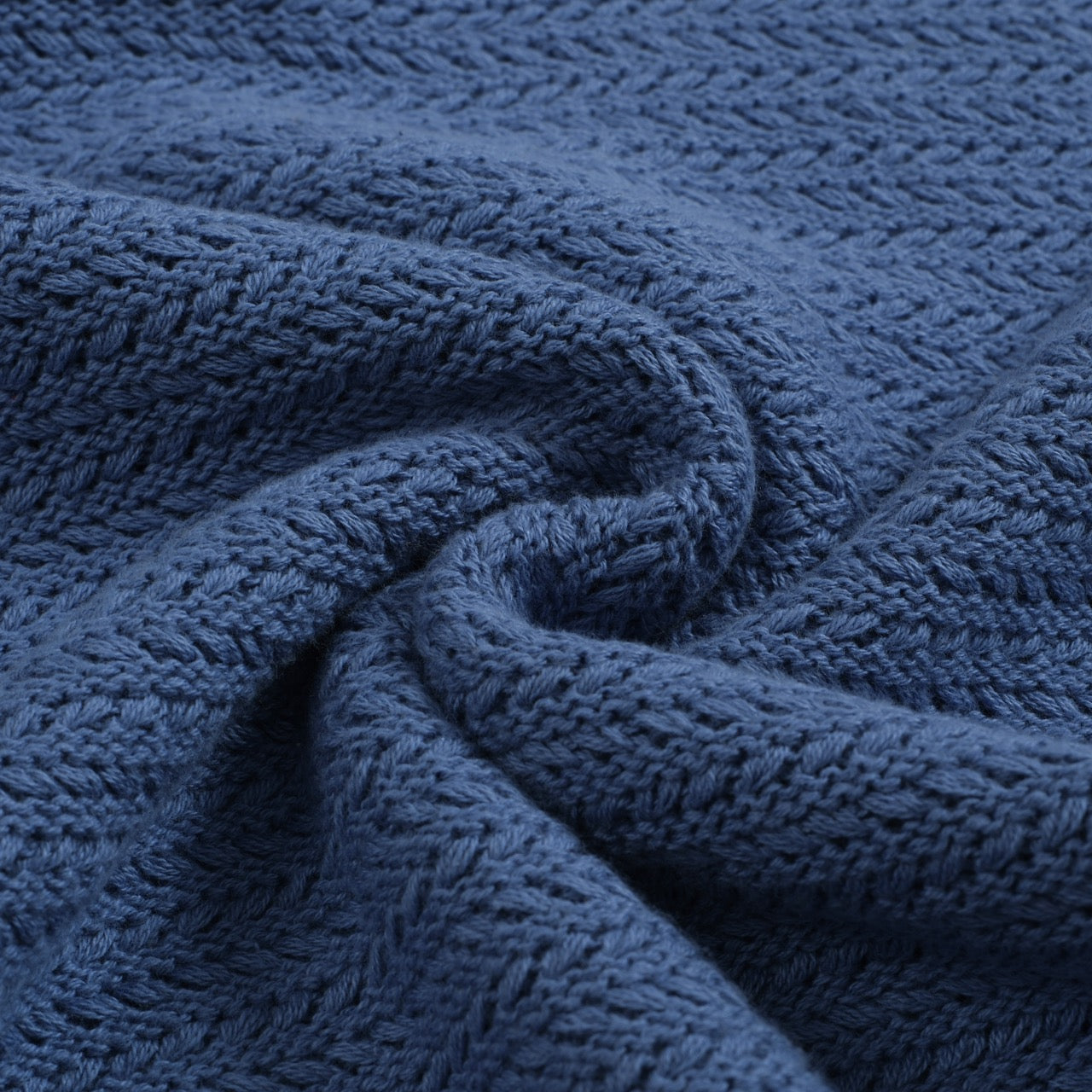 Men's Light Blue Knitted Long Sleeves Polo