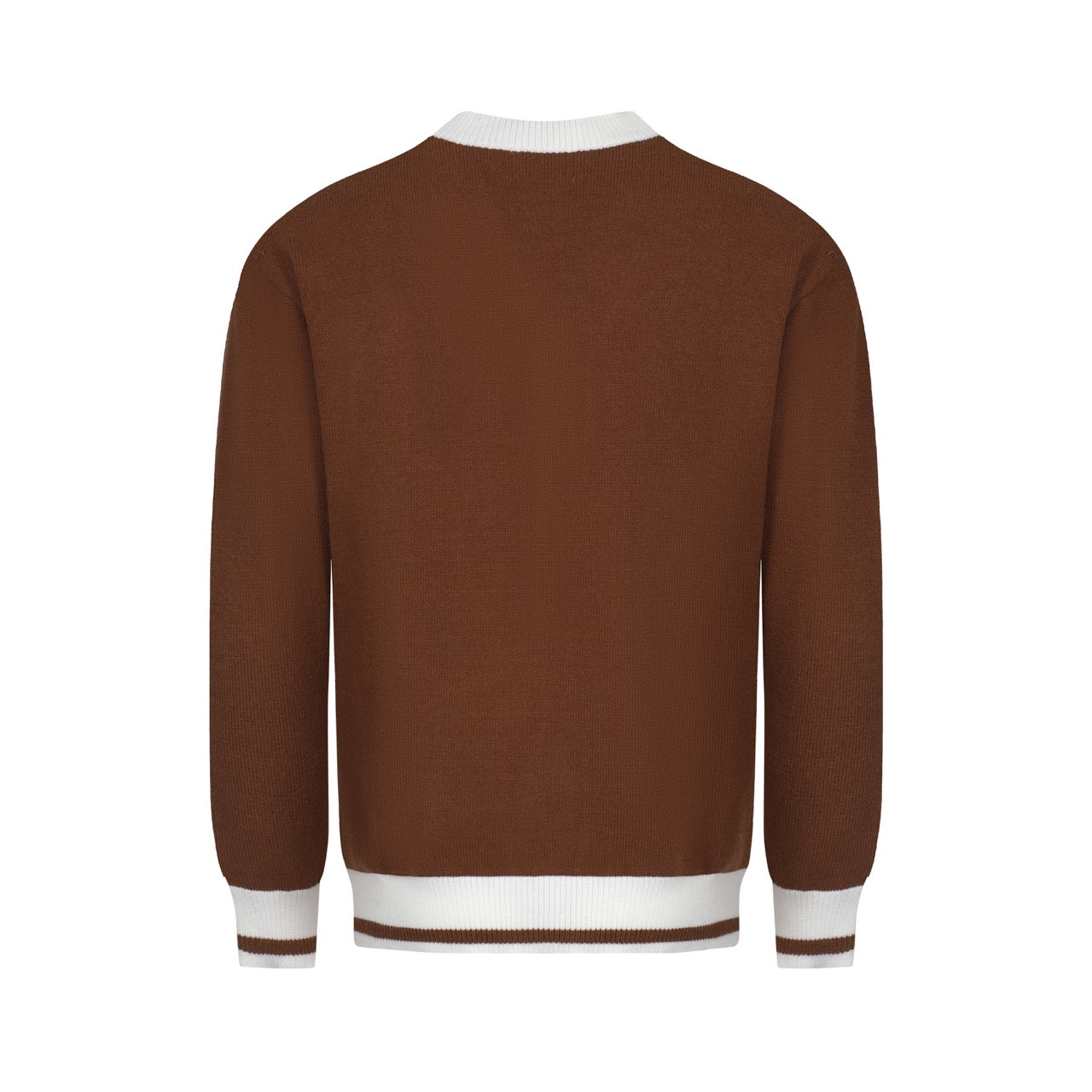 Men's Vintage Striped Brown V-Neck Knitted Cardigan