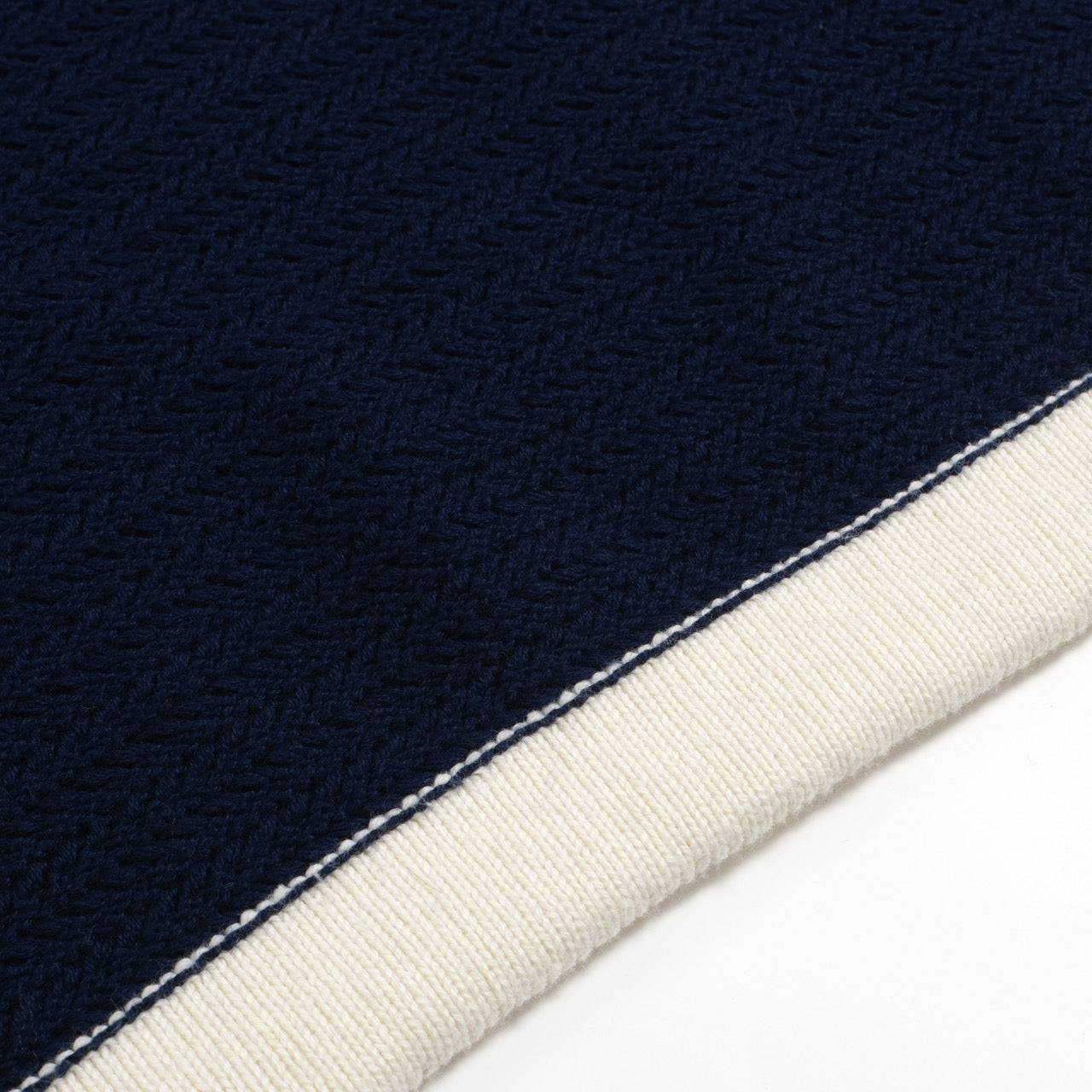 Men's 60s Navy Open Collar Polo – Mod Knit Shirt with Cream