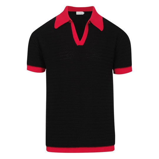 Vintage Andhurst striped knit polo sweater, men's size XL Oron Acrylic red type Vintage Second Hand