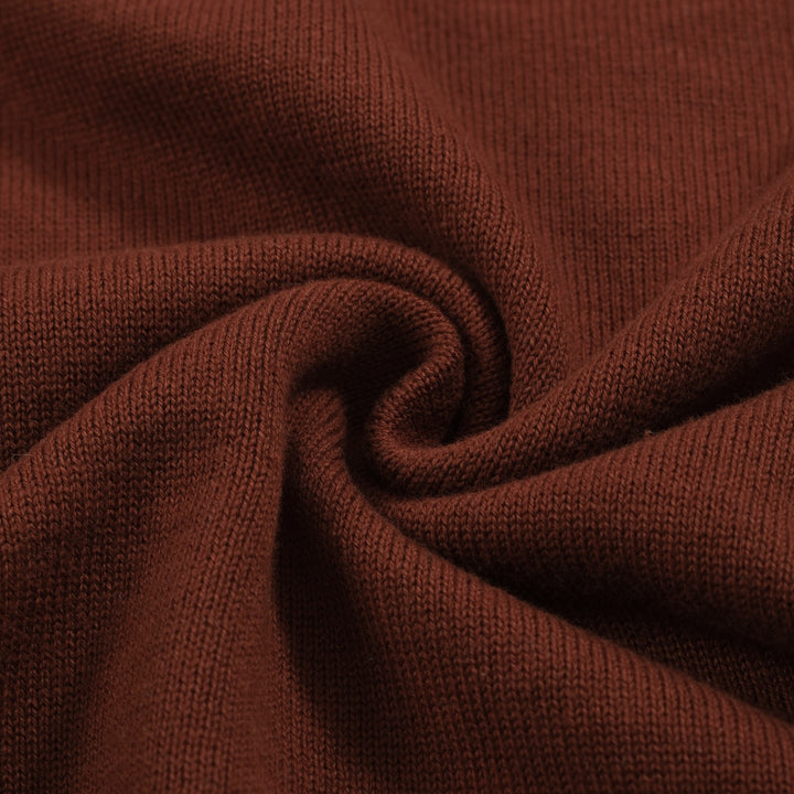 Men's 70s Brown Retro Knit Polo – Sunset Stripe V-Neck