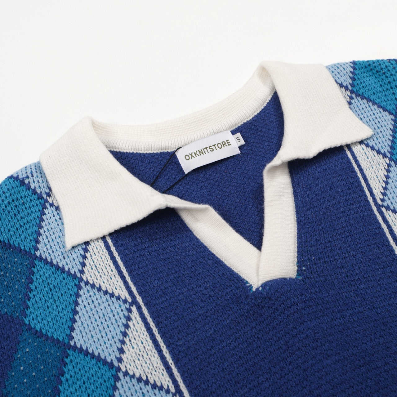Men's Blue Gradient Short Sleeve Polo Knitwear