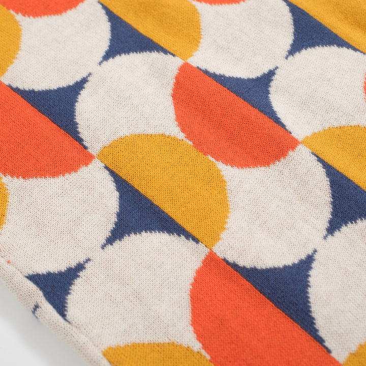 Men's 70s Geometric Knit Cardigan – Colorful Retro Button-Up Sweater
