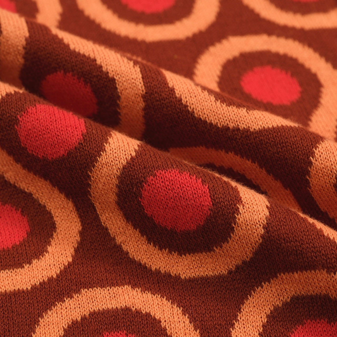 Men's 70s Retro Cardigan – Psychedelic Brown and Orange Knit