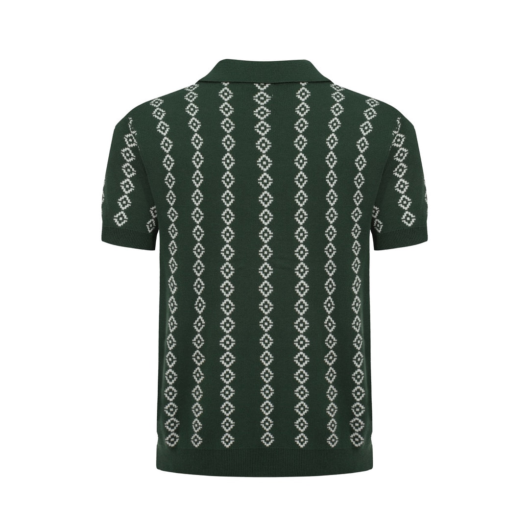 Men's Dark Green Knit Polo Shirts