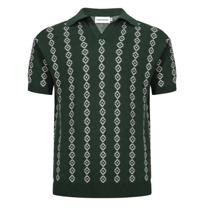 Men's Dark Green Knit Polo Shirts