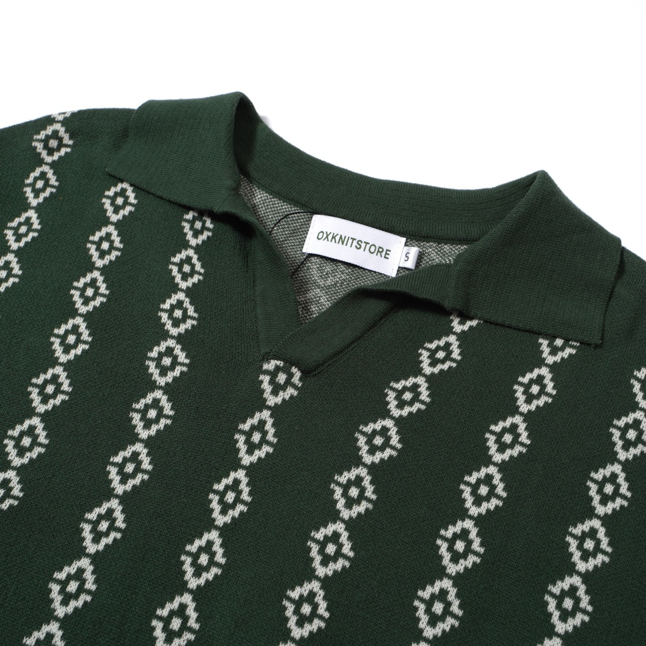 Men's Dark Green Knit Polo Shirts