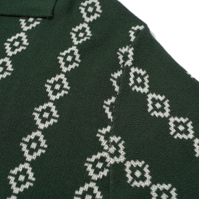 Men's Dark Green Knit Polo Shirts