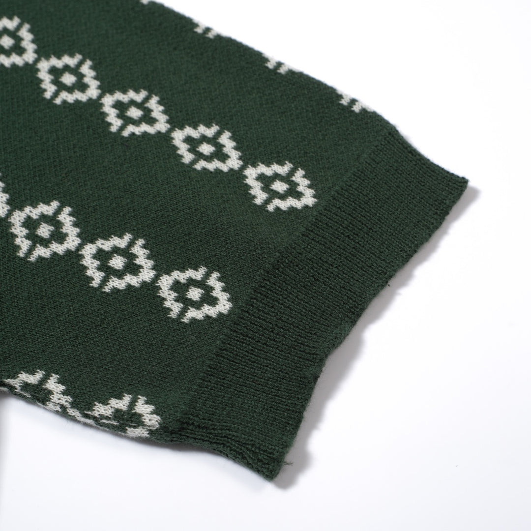 Men's Dark Green Knit Polo Shirts