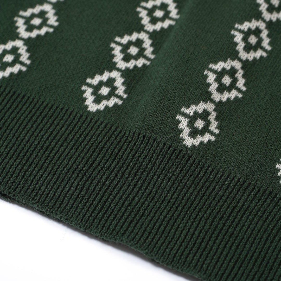 Men's Dark Green Knit Polo Shirts