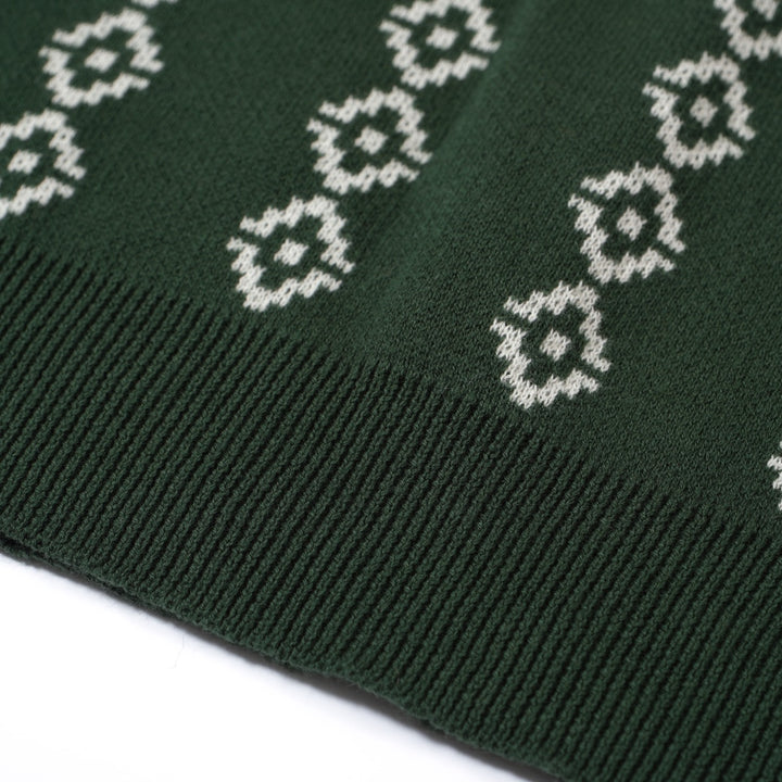 Men's Dark Green Knit Polo Shirts