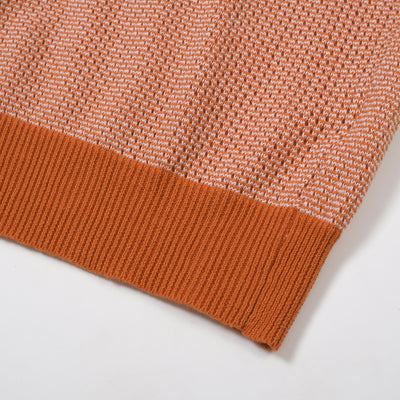 Men's Orange Knitted Polo with Pocket