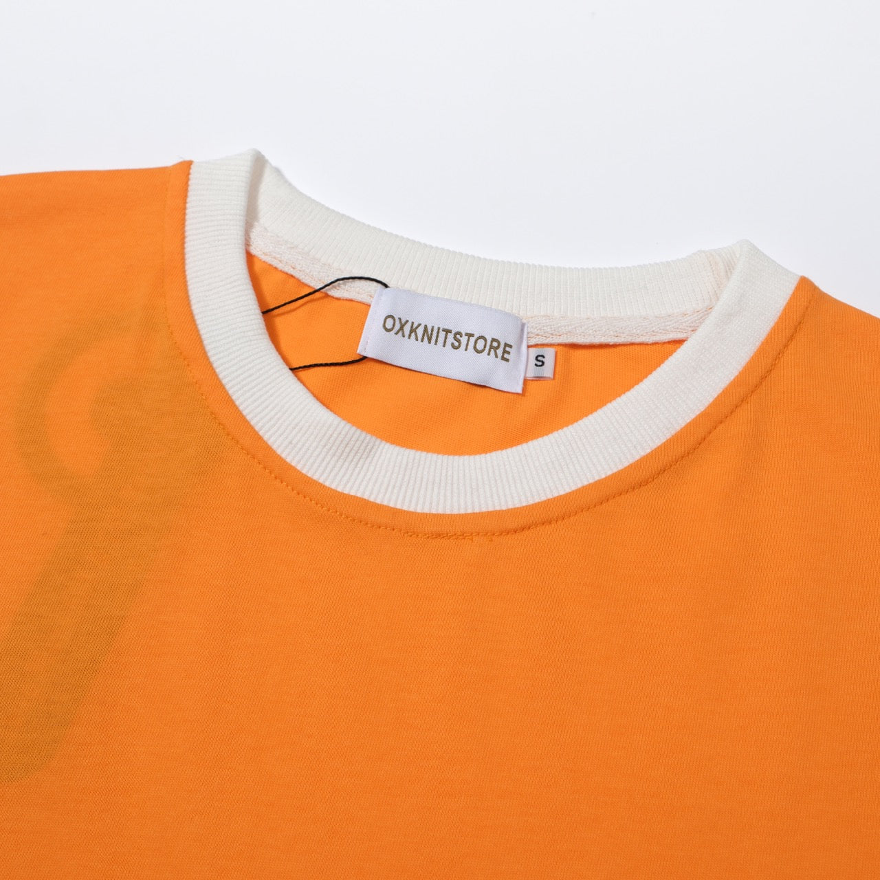 Men's Orange Vintage Double Beige Striped T-Shirt