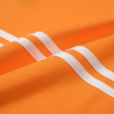 Men's Orange Vintage Double Beige Striped T-Shirt