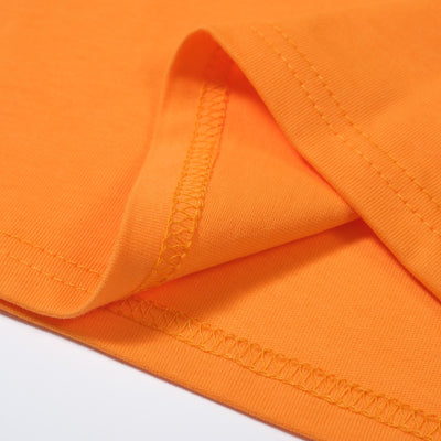 Men's Orange Vintage Double Beige Striped T-Shirt