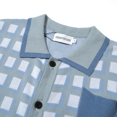 Casual herenpolo uit de jaren 60 in mod-stijl met oranje kleurverloop