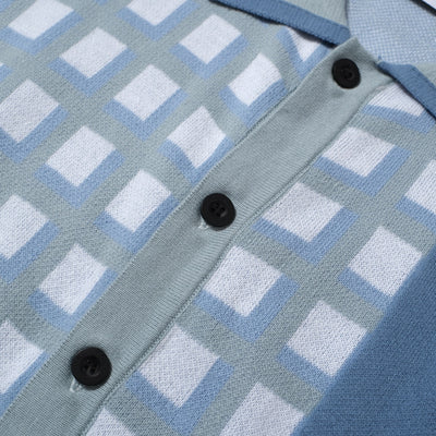 Casual herenpolo uit de jaren 60 in mod-stijl met oranje kleurverloop